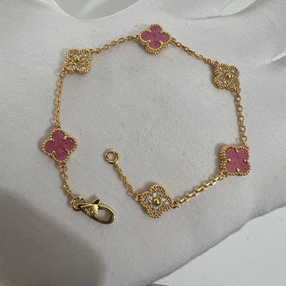 Mini Cleef Charm Bracelet | Gold