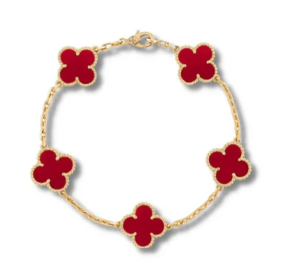 Red Cleef Charm Bracelet | Gold