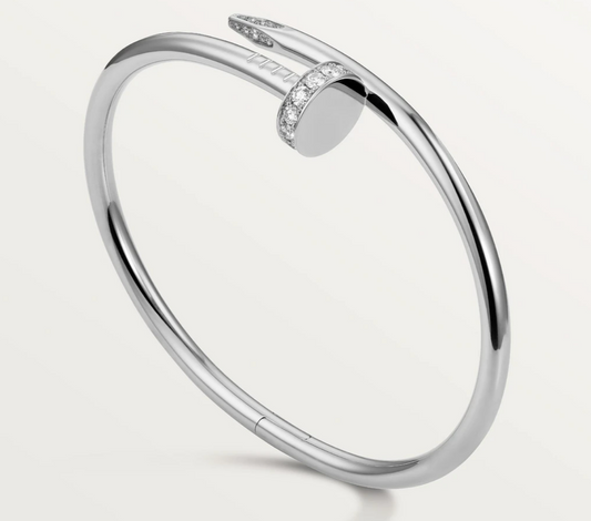 Nail Bracelet | 18K White Gold with Zircons