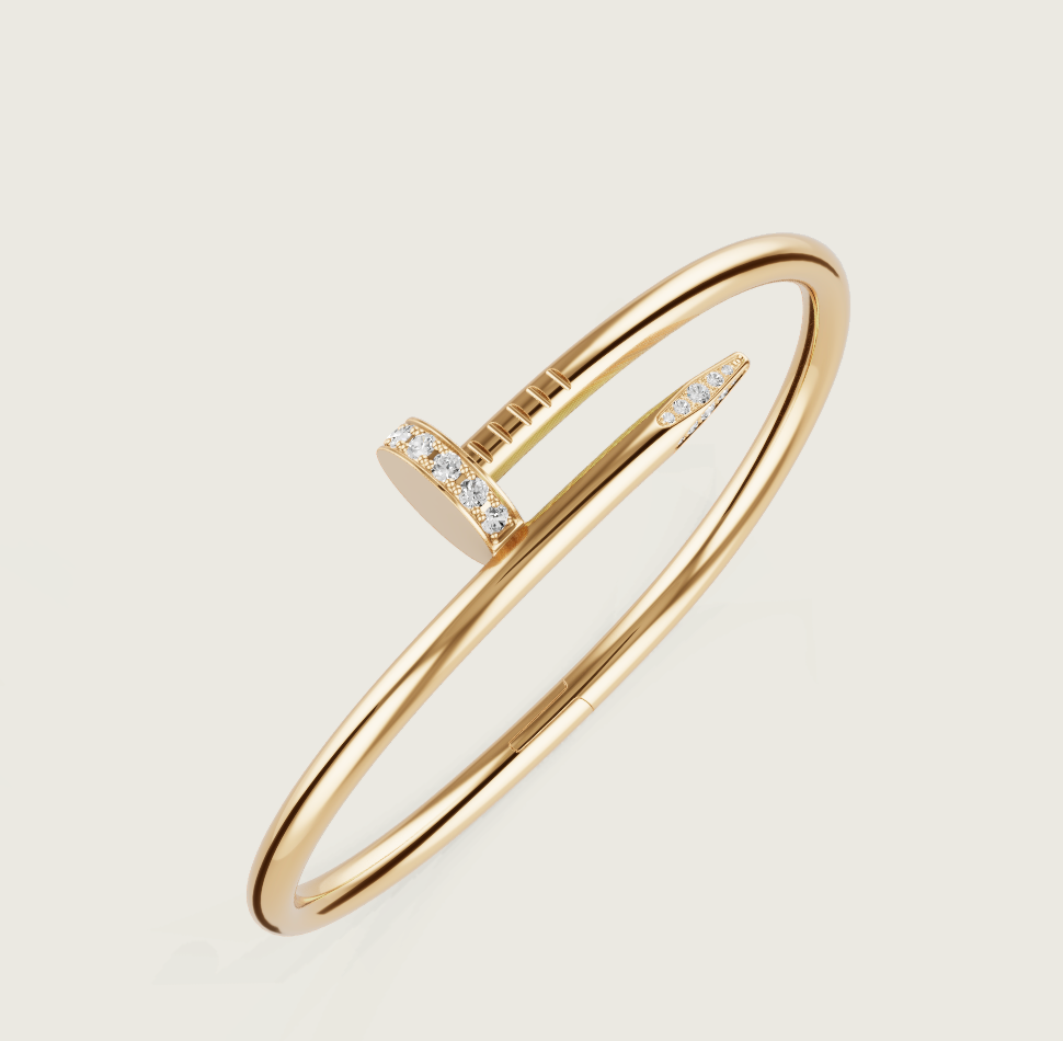 Nail Bracelet | 18K Gold Plated with Zircons